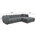 ΣΕΤ ΚΑΝΑΠΕΣ ΓΩΝΙΑ (ΔΕΞΙΑ)-ΠΟΛΥΘΡΟΝΑ LOUNGE LYKKE HM10820.01R ΓΚΡΙ ΥΦΑΣΜΑ - Image 2