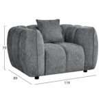 ΣΕΤ ΚΑΝΑΠΕΣ ΓΩΝΙΑ (ΔΕΞΙΑ)-ΠΟΛΥΘΡΟΝΑ LOUNGE LYKKE HM10820.01R ΓΚΡΙ ΥΦΑΣΜΑ - Image 3
