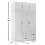 ΣΕΤ ΚΡΕΒΑΤΟΚΑΜΑΡΑΣ 6ΤΜΧ CARLY HM10884.05 ΜΕΛΑΜΙΝΗ ΛΕΥΚΗ-ΥΦΑΣΜΑ ΓΚΡΙ - Image 2