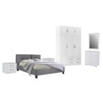 Αγόρασε ΣΕΤ ΚΡΕΒΑΤΟΚΑΜΑΡΑΣ 6ΤΜΧ CARLY HM10884.05 ΜΕΛΑΜΙΝΗ ΛΕΥΚΗ-ΥΦΑΣΜΑ ΓΚΡΙ σε μοναδική τιμή στο clickforshop.gr