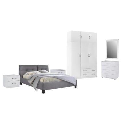 Αγόρασε ΣΕΤ ΚΡΕΒΑΤΟΚΑΜΑΡΑΣ 6ΤΜΧ CARLY HM10884.05 ΜΕΛΑΜΙΝΗ ΛΕΥΚΗ-ΥΦΑΣΜΑ ΓΚΡΙ σε μοναδική τιμή στο clickforshop.gr
