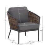 ΣΕΤ ΣΑΛΟΝΙ 4ΤΜΧ CASSIAN HM6552.01 ΑΛΟΥΜΙΝΙΟ & ΜΑΞΙΛΑΡΙΑ ΓΚΡΙ-ΜΠΕΖ P.E.RATTAN - Image 3