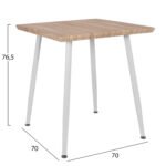 ΣΕΤ ΤΡΑΠΕΖΑΡΙΑΣ 3ΤΜΧ PALOMA HM21380.01 ΤΕΤΡΑΓΩΝΟ ΤΡΑΠΕΖΙ & 2 ΚΑΡΕΚΛΕΣ ΣΕ ΛΕΥΚΟ - Image 3