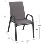 ΣΕΤ ΤΡΑΠΕΖΑΡΙΑΣ 5ΤΜΧ HM10569.01 ΚΑΡΕΚΛΕΣ ΜΕ ΜΑΞΙΛΑΡΙ & ΤΡΑΠΕΖΙ 140X80 - ΓΚΡΙ - Image 3