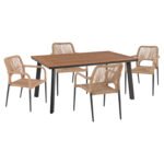 Αγόρασε ΣΕΤ ΤΡΑΠΕΖΑΡΙΑΣ 5ΤΜΧ TABER HM10824.02 ΑΛΟΥΜ. ΣΚΟΥΡΟ ΓΚΡΙ--POLYWOOD--P.E.ΣΧΟΙΝΙ ΜΠΕΖ σε μοναδική τιμή στο clickforshop.gr