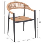 ΣΕΤ ΤΡΑΠΕΖΑΡΙΑΣ 5ΤΜΧ TABER HM10834.02 ΑΛΟΥΜ. ΣΚΟΥΡΟ ΓΚΡΙ--POLYWOOD--P.E.RATTAN ΜΠΕΖ - Image 3
