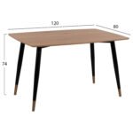 ΣΕΤ ΤΡΑΠΕΖΑΡΙΑΣ 5ΤΜΧ GAFF HM10847.02 MDF TOP ΦΥΣΙΚΟ--ΥΦΑΣΜΑ ΜΠΕΖ & ΜΕΤΑΛΛΟ ΜΑΥΡΟ - Image 2