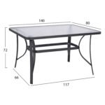 ΣΕΤ ΤΡΑΠΕΖΑΡΙΑΣ 5ΤΜΧ BRUNO HM10860.01 ΚΑΡΕΚΛΕΣ ΜΕΤΑΛΛΙΚΕΣ & ΤΡΑΠΕΖΙ 140x80εκ ΓΚΡΙ - Image 2