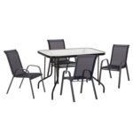 Αγόρασε ΣΕΤ ΤΡΑΠΕΖΑΡΙΑΣ 5ΤΜΧ ADAM HM10897.03 ΤΡΑΠΕΖΙ 110x60εκ & 4 ΠΟΛΥΘΡΟΝΕΣ--ΜΑΥΡΟ σε μοναδική τιμή στο clickforshop.gr