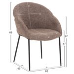 ΣΕΤ ΤΡΑΠΕΖΑΡΙΑΣ 5ΤΜΧ DRENNY HM10952.03 ΚΕΡΑΜΙΚΟ TOP--ΥΦΑΣΜΑ TAUPE & ΜΕΤΑΛ.ΠΟΔΙΑ - Image 3