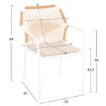 ΣΕΤ ΤΡΑΠΕΖΑΡΙΑΣ 5ΤΜΧ OFER HM21020 ΚΑΡΕΚΛΕΣ ΑΛΟΥΜ. & ΜΕΤΑΛ.ΤΡΑΠΕΖΙ 150x90εκ--ΛΕΥΚΟ - Image 3