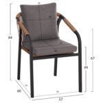 ΣΕΤ ΤΡΑΠΕΖΑΡΙΑΣ 7ΤΜΧ MAERLY HM10826.13 ΑΛΟΥΜΙΝΙΟ & ΜΑΞΙΛΑΡΙΑ ΣΚΟΥΡΟ ΓΚΡΙ--POLYWOOD - Image 3