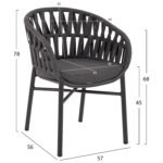 ΣΕΤ ΤΡΑΠΕΖΑΡΙΑΣ 7ΤΜΧ TABER HM10829.01 ΑΛΟΥΜΙΝΙΟ ΣΚΟΥΡΟ ΓΚΡΙ--POLYWOOD--P.E.ΣΧΟΙΝΙ - Image 3