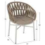 ΣΕΤ ΤΡΑΠΕΖΑΡΙΑΣ 7ΤΜΧ TABER HM10829.02 ΑΛΟΥΜΙΝΙΟ ΛΕΥΚΟ--POLYWOOD--P.E.ΣΧΟΙΝΙ ΜΠΕΖ - Image 3