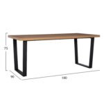 ΣΕΤ ΤΡΑΠΕΖΑΡΙΑΣ 7ΤΜΧ ASTORIA HM10933.02 MDF TOP--ΥΦΑΣΜΑ ΜΠΕΖ/ΚΑΦΕ & ΜΕΤΑΛΛΟ ΜΑΥΡΟ - Image 2