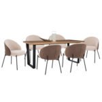 Αγόρασε ΣΕΤ ΤΡΑΠΕΖΑΡΙΑΣ 7ΤΜΧ ASTORIA HM10933.02 MDF TOP--ΥΦΑΣΜΑ ΜΠΕΖ/ΚΑΦΕ & ΜΕΤΑΛΛΟ ΜΑΥΡΟ σε μοναδική τιμή στο clickforshop.gr