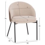 ΣΕΤ ΤΡΑΠΕΖΑΡΙΑΣ 7ΤΜΧ ASTORIA HM10933.02 MDF TOP--ΥΦΑΣΜΑ ΜΠΕΖ/ΚΑΦΕ & ΜΕΤΑΛΛΟ ΜΑΥΡΟ - Image 3