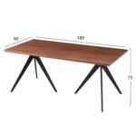 ΣΕΤ ΤΡΑΠΕΖΑΡΙΑΣ 7ΤΜΧ DRENNY HM10936.03 MDF TOP ΚΑΡΥΔΙ--ΥΦΑΣΜΑ TAUPE & ΜΕΤΑΛΛΟ ΜΑΥΡΟ - Image 2
