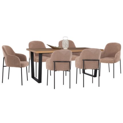 Αγόρασε ΣΕΤ ΤΡΑΠΕΖΑΡΙΑΣ 7ΤΜΧ MANIDO HM10949.03 MDF TOP--ΥΦΑΣΜΑ TAUPE & ΜΕΤΑΛΛΟ ΜΑΥΡΟ σε μοναδική τιμή στο clickforshop.gr