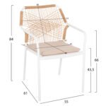 ΣΕΤ ΤΡΑΠΕΖΑΡΙΑΣ 7ΤΜΧ OFER HM21005.03 ΚΑΡΕΚΛΕΣ ΑΛΟΥΜ. & ΜΕΤΑΛ.ΤΡΑΠΕΖΙ 150x90εκ--ΛΕΥΚΟ - Image 3