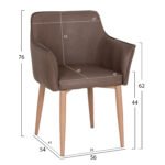 ΣΕΤ ΤΡΑΠΕΖΑΡΙΑΣ 7ΤΜΧ MELLOW HM21361 ΚΕΡΑΜΙΚΟ TOP/MDF ΠΟΔΙΑ--PU ΚΑΦΕ/ΜΕΤΑΛ.ΠΟΔΙΑ - Image 2