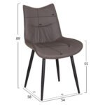 ΣΕΤ ΤΡΑΠΕΖΑΡΙΑΣ 7ΤΜΧ AIKA HM21364 ΚΕΡΑΜΙΚΟ TOP/ΜΕΤΑΛ. ΠΟΔΙΑ--PU ΓΚΡΙ/ΜΕΤΑΛ.ΠΟΔΙΑ - Image 2