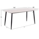 ΣΕΤ ΤΡΑΠΕΖΑΡΙΑΣ ΕΣ. ΧΩΡΟΥ 5ΤΜΧ CORNEL HM10954.02 ΛΕΥΚΟ ΜΑΡΜΑΡΟ TOP-ΜΠΕΖ ΥΦΑΣΜΑ - Image 2