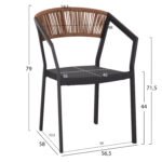 ΣΕΤ ΤΡΑΠΕΖΑΡΙΑΣ ΕΞ.ΧΩΡΟΥ 5ΤΜΧ MIRI HM10869.01 ΜΕΤΑΛΛΟ-ΑΛΟΥΜΙΝΙΟ-TEXTILENE ΣΕ ΓΚΡΙ - Image 3