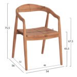 ΣΕΤ ΤΡΑΠΕΖΑΡΙΑΣ ΕΞ.ΧΩΡΟΥ 5ΤΜΧ EBENIZER HM10915 ΞΥΛΟ TEAK ΣΕ ΦΥΣΙΚΟ - Image 3