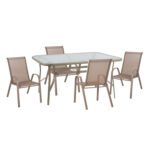 Αγόρασε ΣΕΤ ΤΡΑΠΕΖΑΡΙΑΣ ΕΞΩΤ.ΧΩΡΟΥ 5ΤΜΧ LEON HM10882.14 ΤΡΑΠΕΖΙ & 4 ΠΟΛΥΘΡΟΝΕΣ--ΣΑΜΠΑΝΙ σε μοναδική τιμή στο clickforshop.gr
