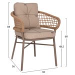 ΣΕΤ ΤΡΑΠΕΖΑΡΙΑΣ TABER HM10841.01 ΤΡΑΠΕΖΙ & 4 ΠΟΛΥΘΡΟΝΕΣ-ΑΛΟΥΜΙΝΙΟ & POLYWOOD-MOKA - Image 3