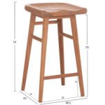 ΣΕΤ ΤΡΑΠΕΖΙ ΜΕ 2 ΣΚΑΜΠΟ ΜΠΑΡ BOLMAR HM10917 ΞΥΛΟ TEAK ΣΕ ΦΥΣΙΚΟ ΧΡΩΜΑ - Image 3