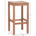 ΣΕΤ ΤΡΑΠΕΖΙ ΜΕ 4 ΣΚΑΜΠΟ ΜΠΑΡ NIKOL HM10916 ΞΥΛΟ TEAK ΣΕ ΦΥΣΙΚΟ ΧΡΩΜΑ - Image 3