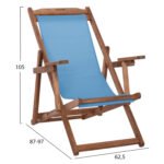 ΣΕΖΛΟΝΓΚ ΜΕ ΜΠΡΑΤΣΑ ΛΗΜΝΟΣ & PVC ΓΑΛΑΖΙΟ HM11708.08T ΞΥΛΟ ΟΞΙΑΣ ΚΑΡΥΔΙ 62.5x97x105Υεκ - Image 2