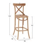 ΣΚΑΜΠΟ ΞΥΛΙΝΟ GIOLIANA HM8750.05 ΟΞΙΑ DARK HONEY ΜΕ PΟLYWOOD ΚΑΘΙΣΜΑ 46x46x102Υεκ. - Image 2
