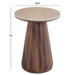 ΤΡΑΠΕΖΙ ΒΟΗΘΗΤΙΚΟ WALDEN HM18438 ΚΕΡΑΜΙΚΟ TOP ΟΨΗ ΤΡΑΒΕΡΤΙΝΑΣ-MDF ΚΑΡΥΔΙ Φ45x56Υεκ. - Image 3