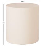 ΤΡΑΠΕΖΙ ΒΟΗΘΗΤΙΚΟ FIBER CEMENT ΣΤΡΟΓΓΥΛΟ KYOKO HM6592.02 ΜΠΕΖ Φ40x43Υεκ. - Image 2