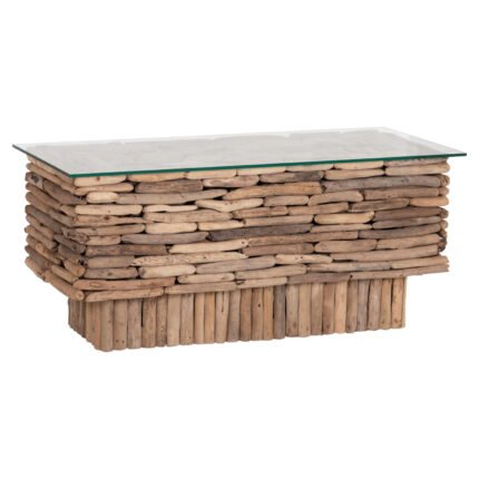 Αγόρασε ΤΡΑΠΕΖΙ ΣΑΛΟΝΙΟΥ ΟΡΘΟΓΩΝΙΟ SPARROW HM18366 DRIFTWOOD--ΓΥΑΛΙ 105x45x47Υεκ. σε μοναδική τιμή στο clickforshop.gr