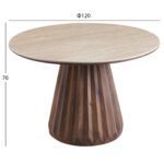 ΤΡΑΠΕΖΙ ΣΤΡΟΓΓΥΛΟ WALDEN HM18440 ΚΕΡΑΜΙΚΟ TOP ΣΕ ΤΡΑΒΕΡΤΙΝΑ--MDF ΒΑΣΗ Φ120x76Υεκ - Image 3