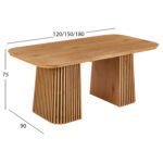 ΤΡΑΠΕΖΙ ΤΡΑΠΕΖΑΡΙΑΣ ΕΠΕΚΤΕΙΝΟΜΕΝΟ VERLO HM18436 MDF ΣΕ ΦΥΣΙΚΟ 120/150/180x90x75Υεκ. - Image 2