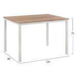 ΤΡΑΠΕΖΙ ΤΡΑΠΕΖΑΡΙΑΣ GOOSE HM9532.02 MDF SONAMA-ΛΕΥΚΟ ΜΕΤΑΛΛΟ 120X80Χ75Yεκ. - Image 2