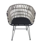 Καρέκλα Κήπου ArteLibre ATRIUS Γκρι/Μαύρο Μέταλλο/Rattan 61x57x80cm - Image 2