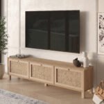 Έπιπλο Τηλεόρασης ArteLibre ALFHEIM Φυσικό Μοριοσανίδα/Rattan 180x32x45.6cm - Image 2