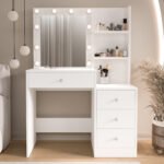 Τουαλέτα Μακιγιάζ ArteLibre VERDANDI Λευκό Μοριοσανίδα 95x40x135cm - Image 2