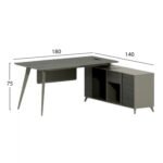 ΓΡΑΦΕΙΟ ΕΠΑΓΓΕΛΜΑΤΙΚΟ LUX SERIES 180Χ140Χ75Υεκ. ΑΝΑΣΤΡΕΨΙΜΗ ΓΩΝΙΑ ΣΤΑΧΤΙ ΜΟΚΑ HM2116 - Image 2