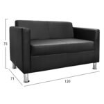 ΚΑΝΑΠΕΣ 2 ΘΕΣΙΟΣ CUBO PU ΜΑΥΡΟ HM3033.02 120χ71χ73Υεκ. - Image 2