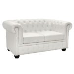 Αγόρασε ΚΑΝΑΠΕΣ 2ΘΕΣΙΟΣ T.CHESTERFIELD HM3010.02 ΤΕΧΝΟΔΕΡΜΑ ΛΕΥΚΟ ΜΑΤ 155x90x73 εκ. σε μοναδική τιμή στο clickforshop.gr