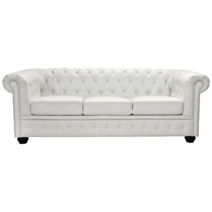Αγόρασε ΚΑΝΑΠΕΣ 3ΘΕΣΙΟΣ T.CHESTERFIELD HM3009.02 ΤΕΧΝΟΔΕΡΜΑ ΛΕΥΚΟ ΜΑΤ 208x90x73 εκ. σε μοναδική τιμή στο clickforshop.gr