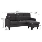 ΚΑΝΑΠΕΣ ΓΩΝΙΑ ΑΝΑΣΤΡΕΨΙΜΗ MEGGY HM3297.11 ΓΚΡΙ ΥΦΑΣΜΑ 184.5x75-129x86Yεκ. - Image 2