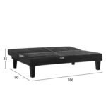 ΚΑΝΑΠΕΣ ΚΡΕΒΑΤΙ 3Θ HM3002.02 ΜΑΥΡΟΣ PU ΜΕ ΓΑΖΙΑ 186x90x82 - Image 3
